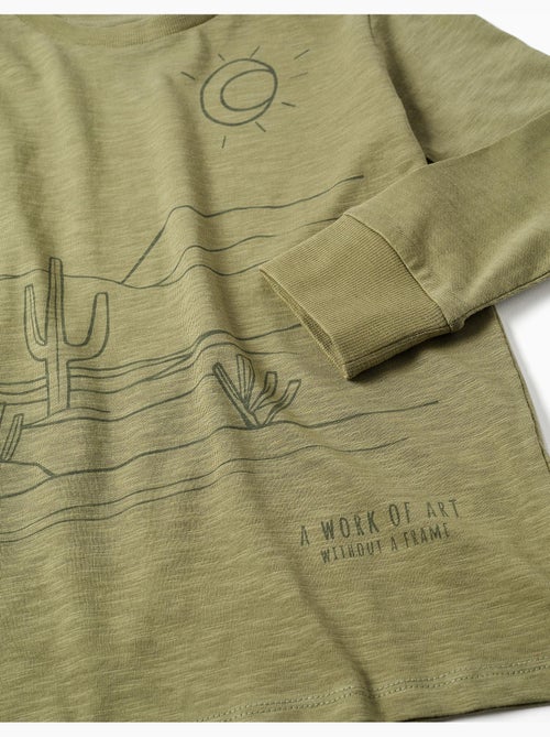 Camiseta de manga larga de algodón Work of Art - Kiabi
