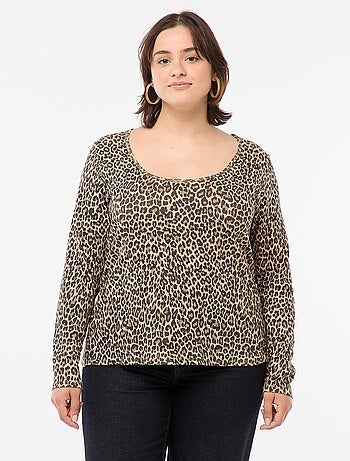 Camiseta de manga larga de canalé