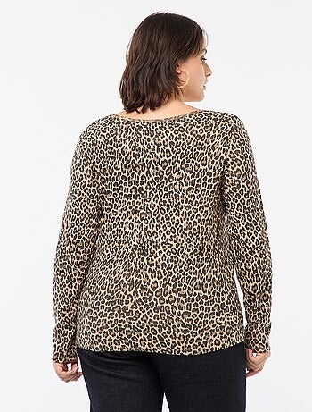 Camiseta de manga larga de canalé