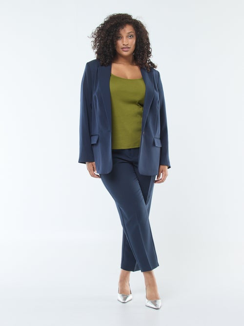 Camiseta de manga larga de canalé - Kiabi