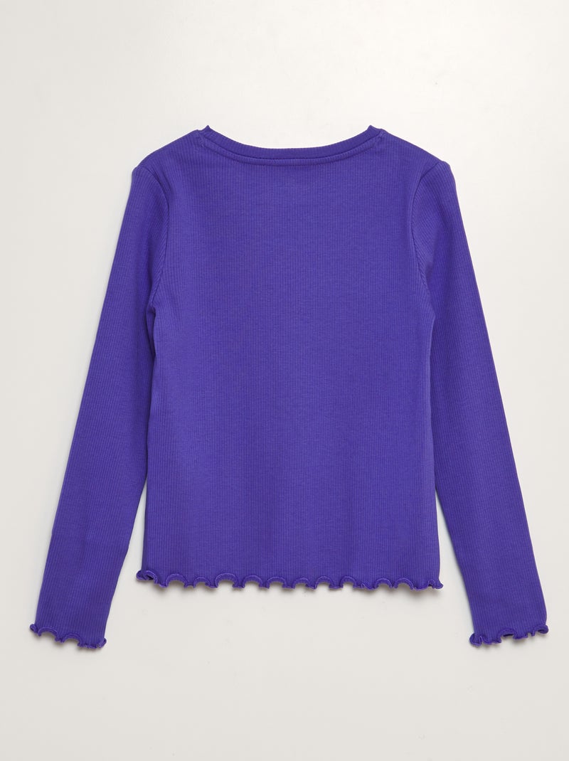 Camiseta de manga larga de canalé PURPURA - Kiabi