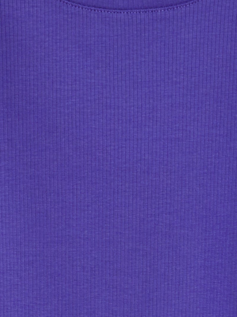 Camiseta de manga larga de canalé PURPURA - Kiabi