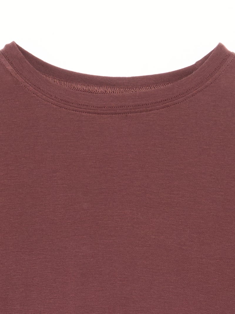 Camiseta de manga larga de lana mezclada Marron - Kiabi