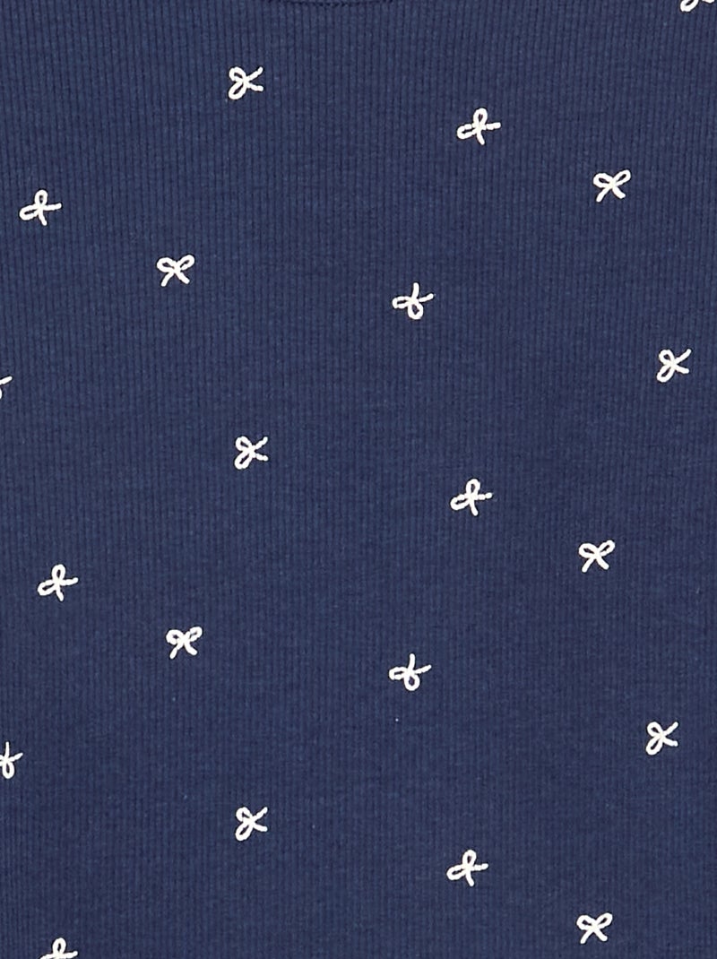 Camiseta de manga larga de punto acanalado Azul - Kiabi