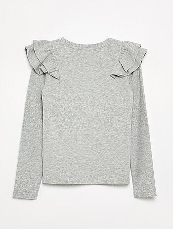 Camiseta de manga larga de punto acanalado