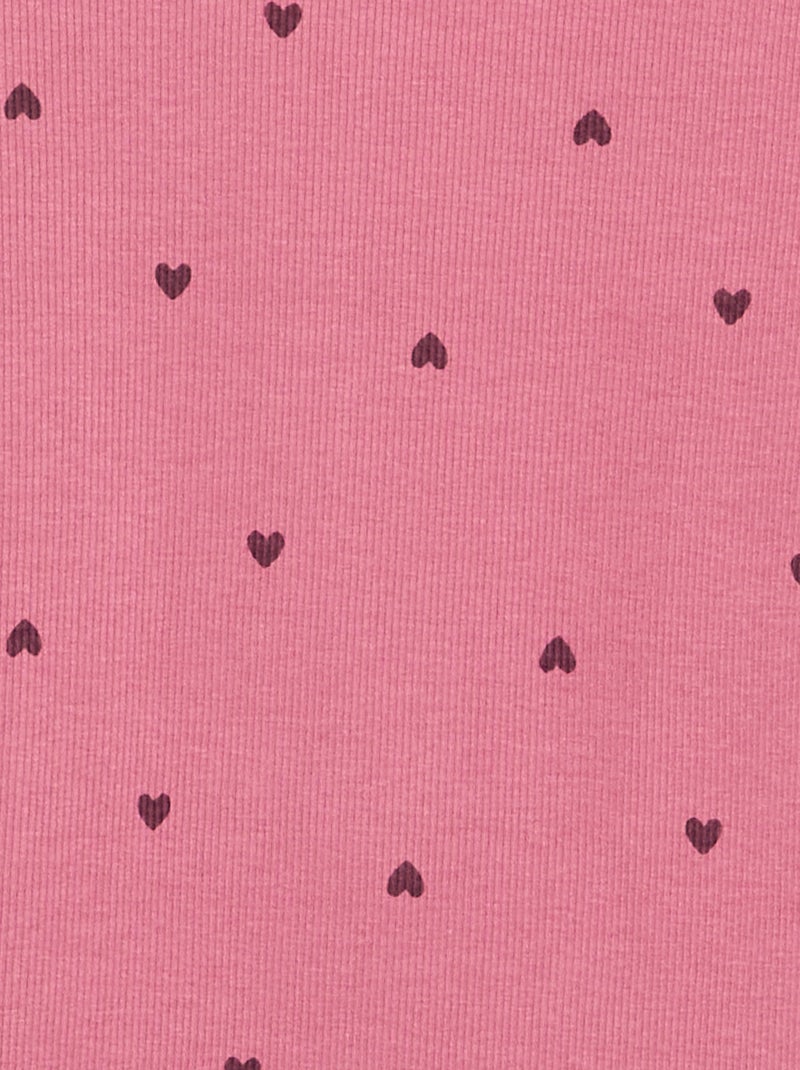 Camiseta de manga larga de punto acanalado Rosa - Kiabi