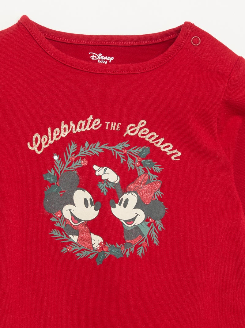 Camiseta de manga larga 'Disney' 'Navidad' Rojo - Kiabi