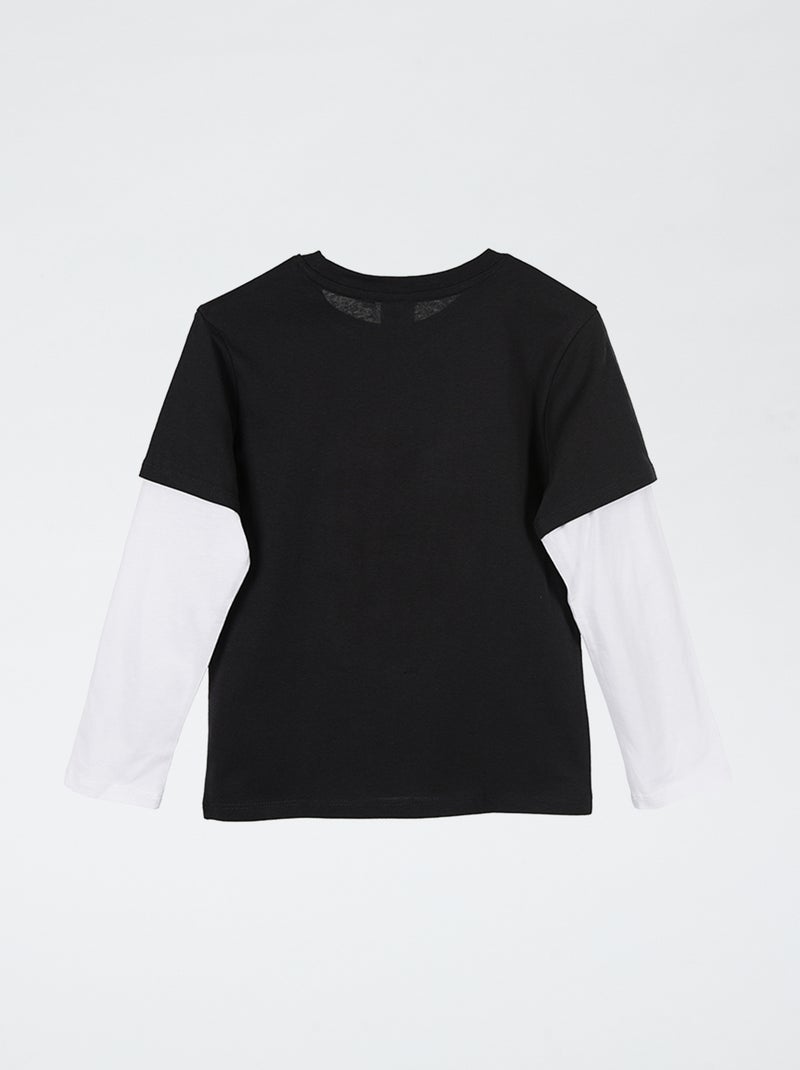 Camiseta de manga larga efecto 2 en 1 'Dragon Ball Z' Negro - Kiabi