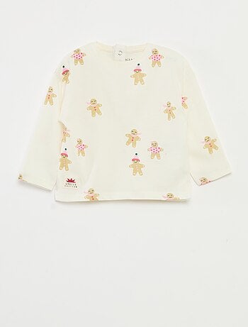 Camiseta de manga larga en punto de algodón