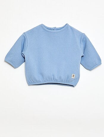 Camiseta de manga larga en punto gofrado