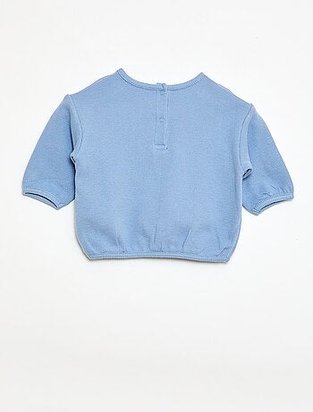 Camiseta de manga larga en punto gofrado