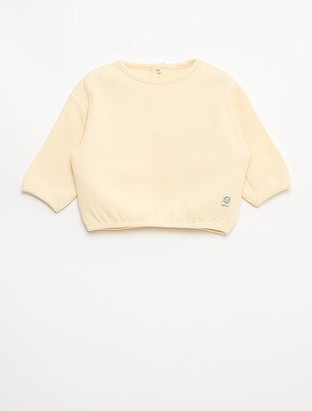 Camiseta de manga larga en punto gofrado