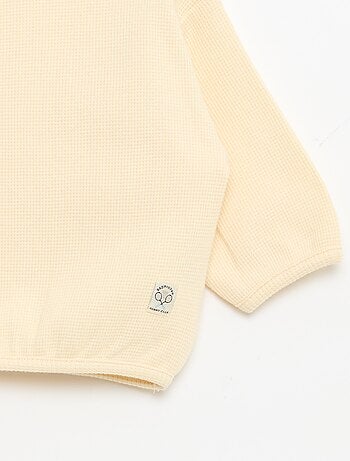 Camiseta de manga larga en punto gofrado