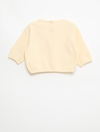 Camiseta de manga larga en punto gofrado