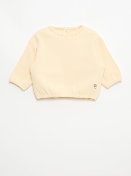 Camiseta de manga larga en punto gofrado - Kiabi