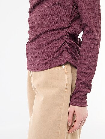 Camiseta de manga larga en punto gofrado