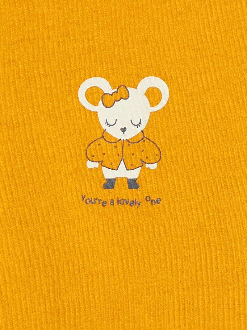 Camiseta de manga larga estampada Amarillo - Kiabi