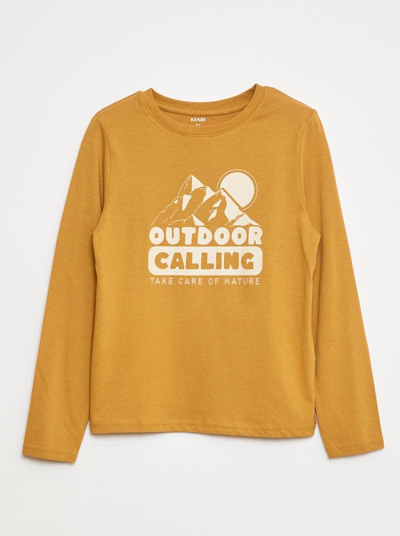 Camiseta de manga larga estampada Amarillo - Kiabi