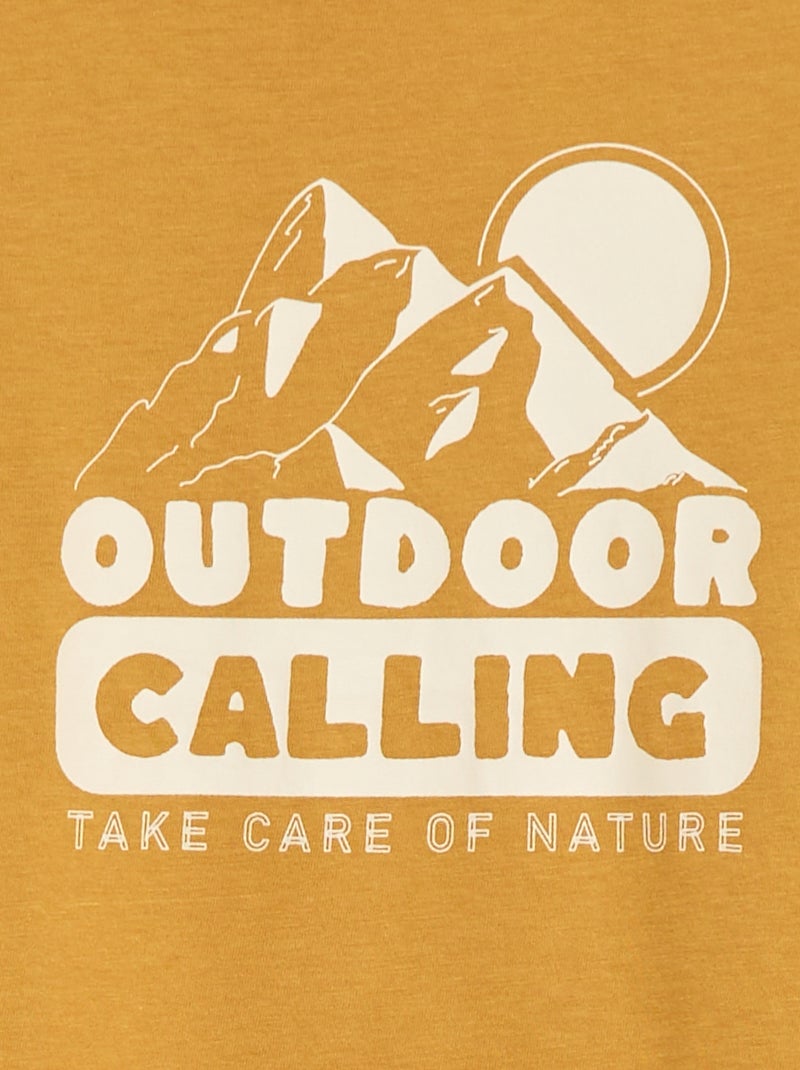 Camiseta de manga larga estampada Amarillo - Kiabi