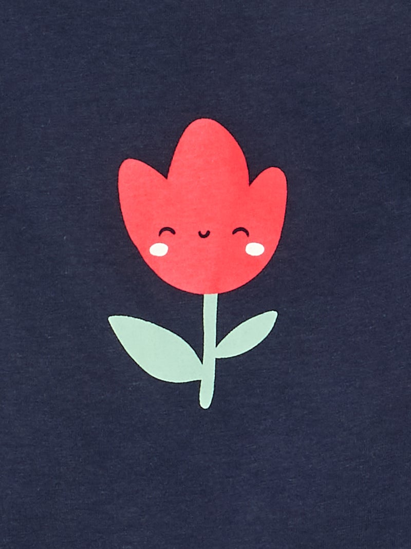 Camiseta de manga larga estampada Azul - Kiabi