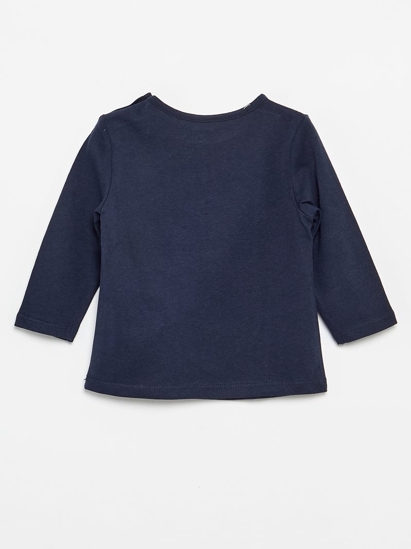 Camiseta de manga larga estampada Azul - Kiabi