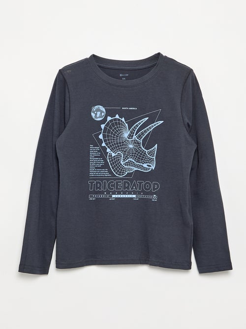 Camiseta de manga larga estampada - Kiabi