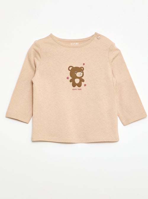 Camiseta de manga larga estampada - Kiabi