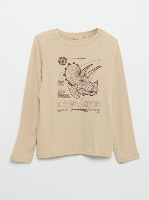Camiseta de manga larga estampada - Kiabi Camiseta de manga larga estampada - Kiabi