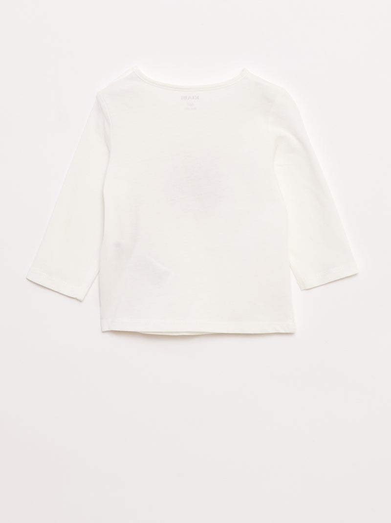Camiseta de manga larga estampada Blanco - Kiabi