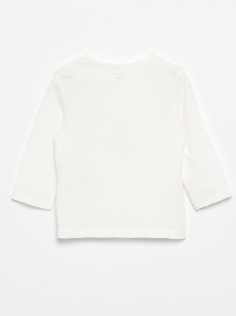 Camiseta de manga larga estampada Blanco - Kiabi