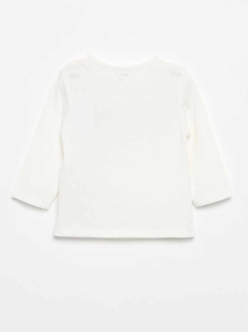 Camiseta de manga larga estampada Blanco - Kiabi