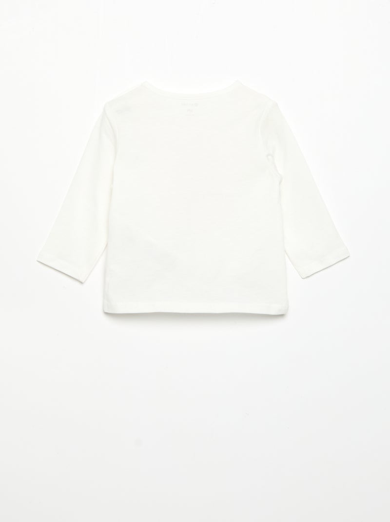 Camiseta de manga larga estampada Blanco - Kiabi
