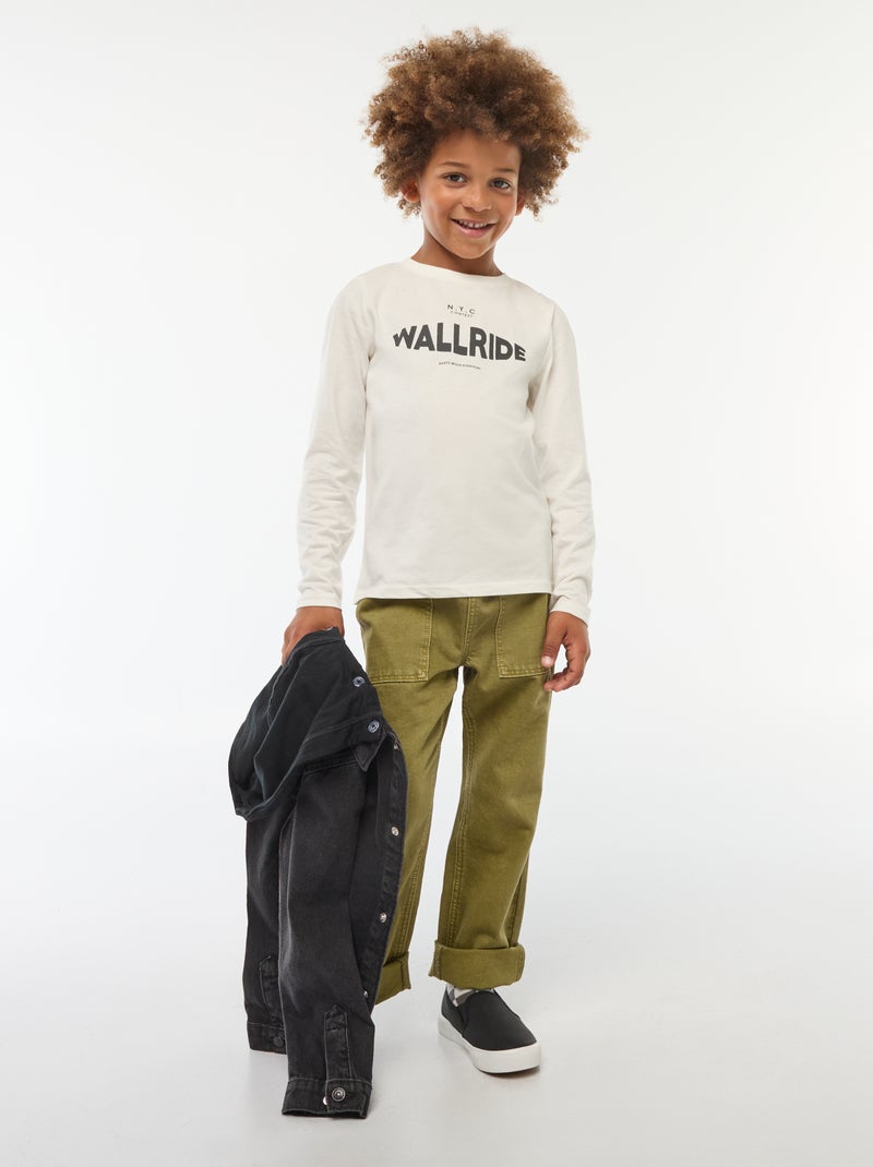 Camiseta de manga larga estampada Blanco - Kiabi