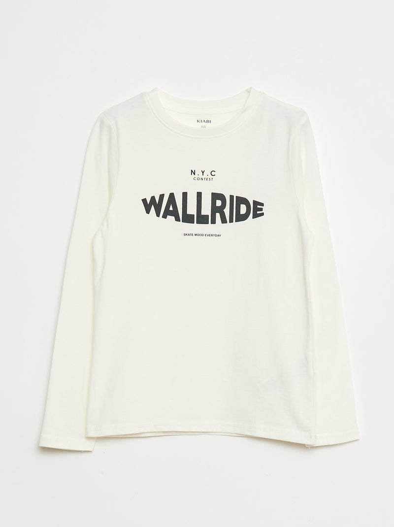 Camiseta de manga larga estampada Blanco - Kiabi