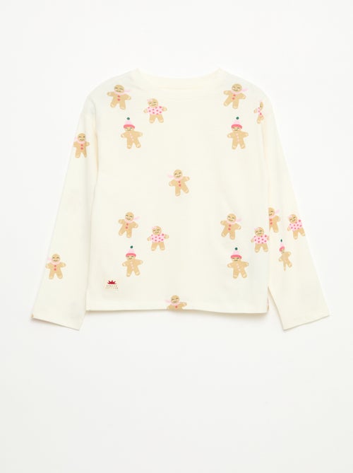 Camiseta de manga larga estampada - Kiabi