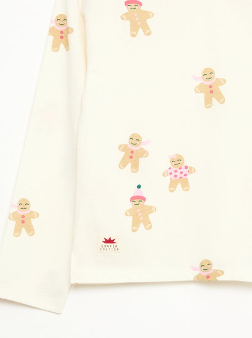 Camiseta de manga larga estampada - Kiabi