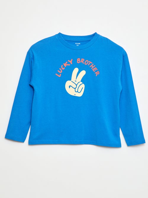 Camiseta de manga larga estampada 'brother' - Kiabi