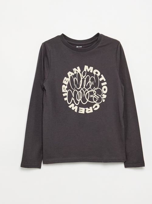 Camiseta de manga larga estampada - Kiabi Camiseta de manga larga estampada - Kiabi