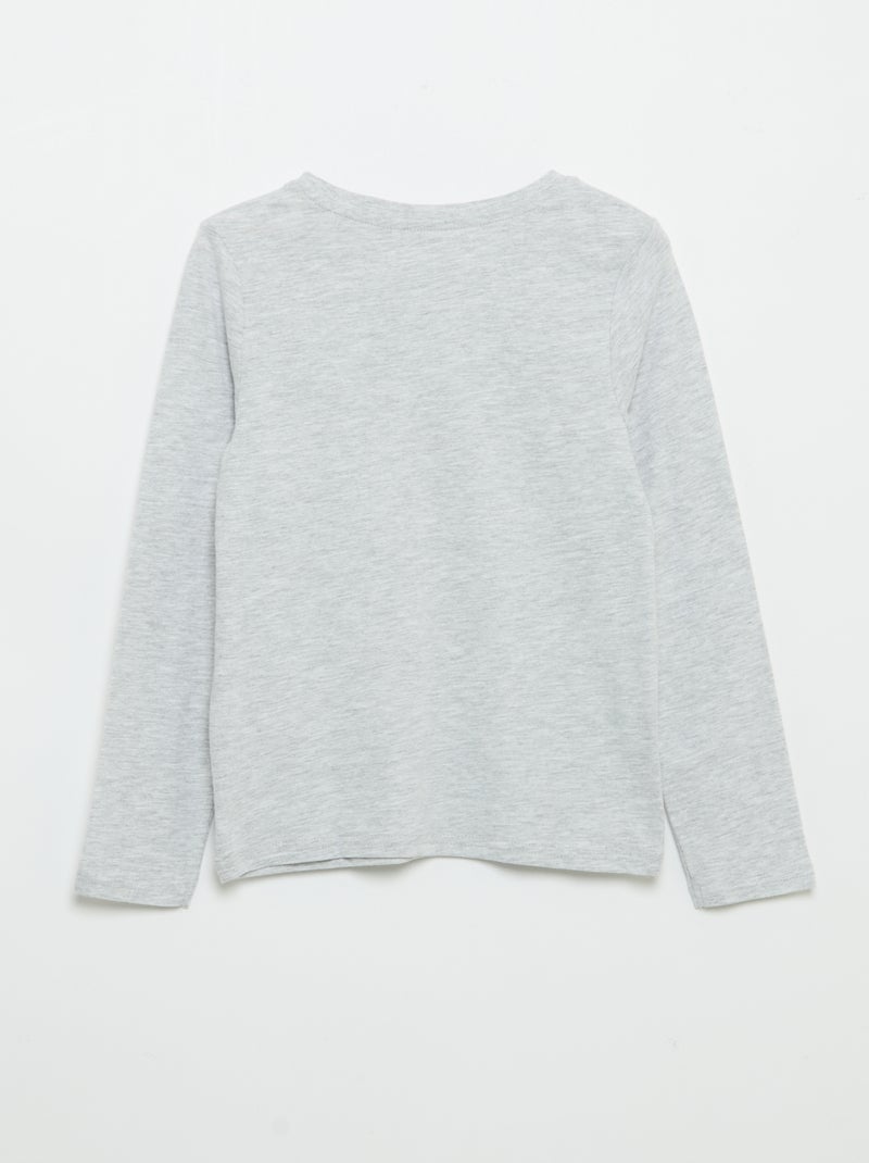 Camiseta de manga larga estampada Gris - Kiabi