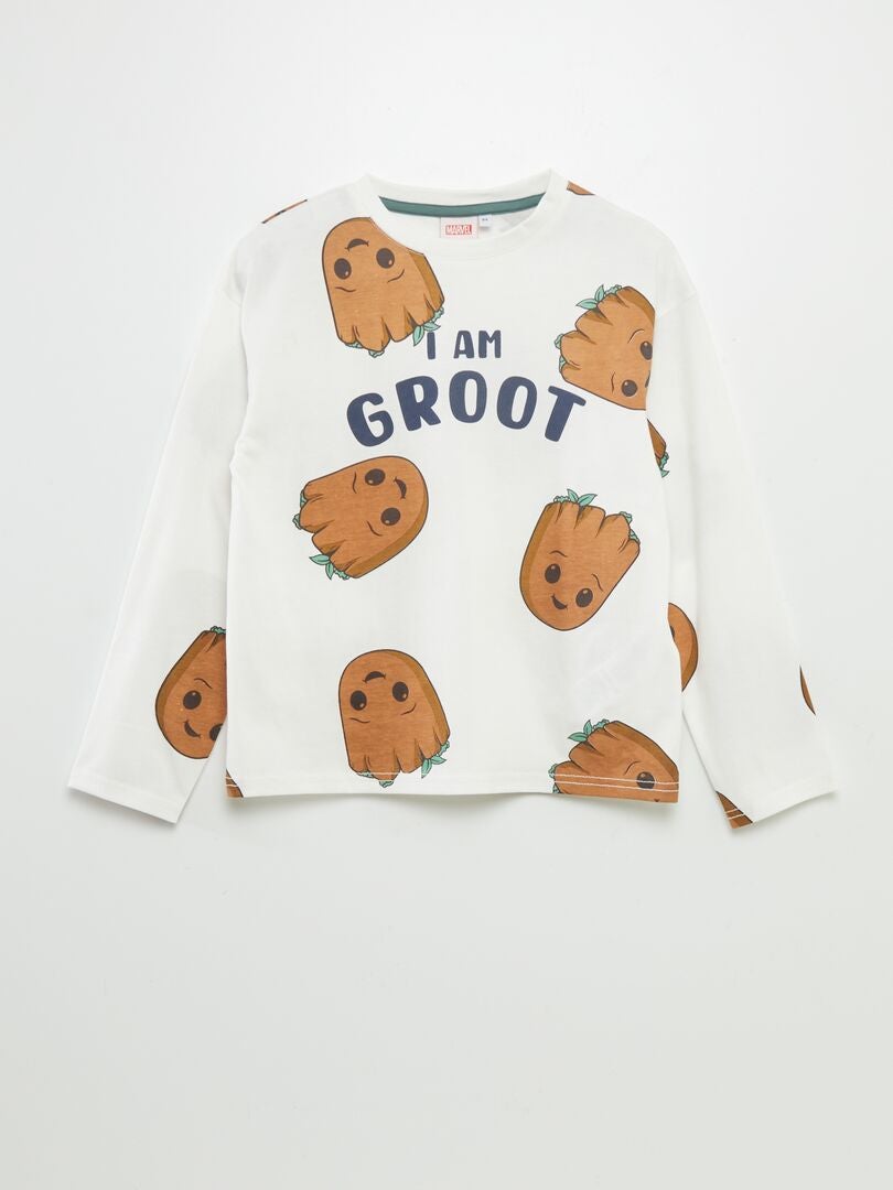 Camiseta de manga larga estampada 'Groot' BEIGE - Kiabi