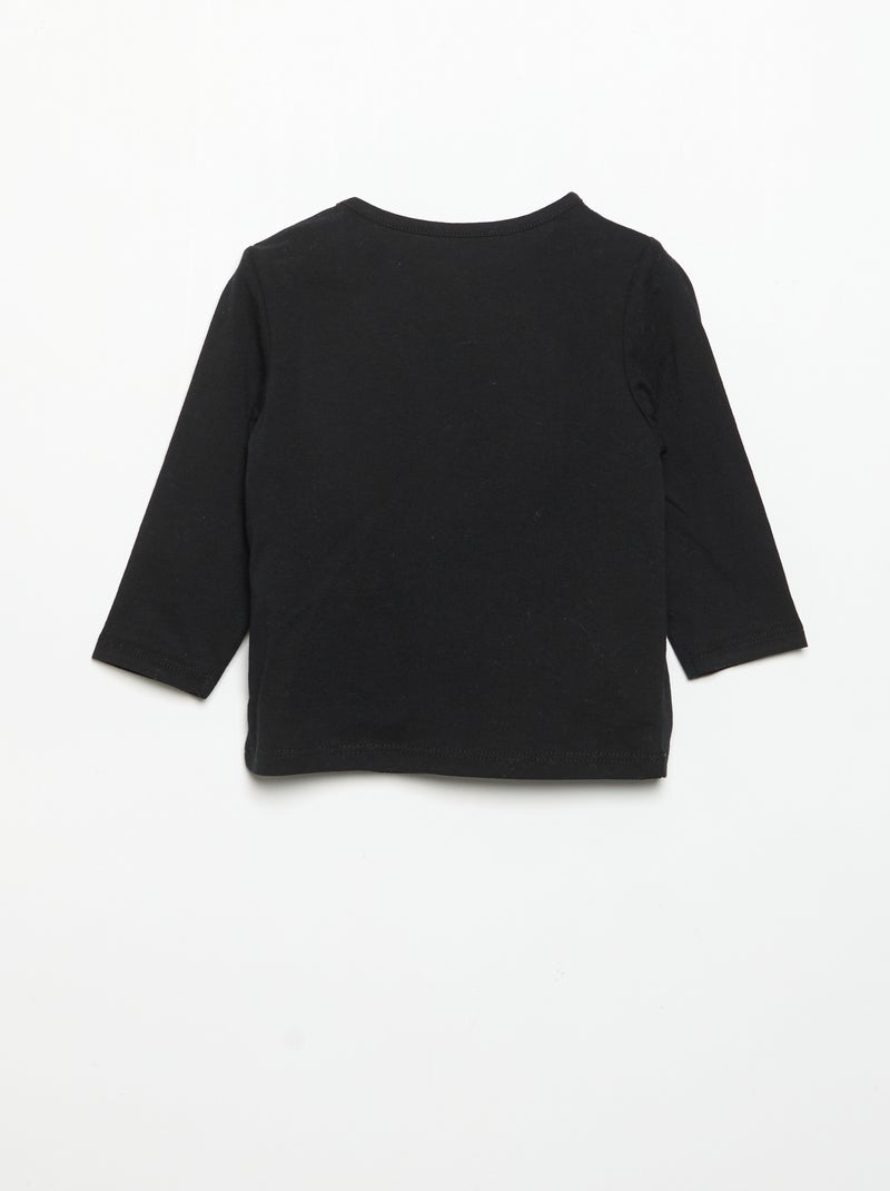 Camiseta de manga larga estampada Negro - Kiabi