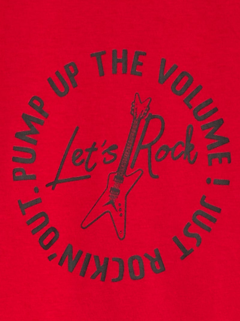 Camiseta de manga larga estampada Rojo - Kiabi