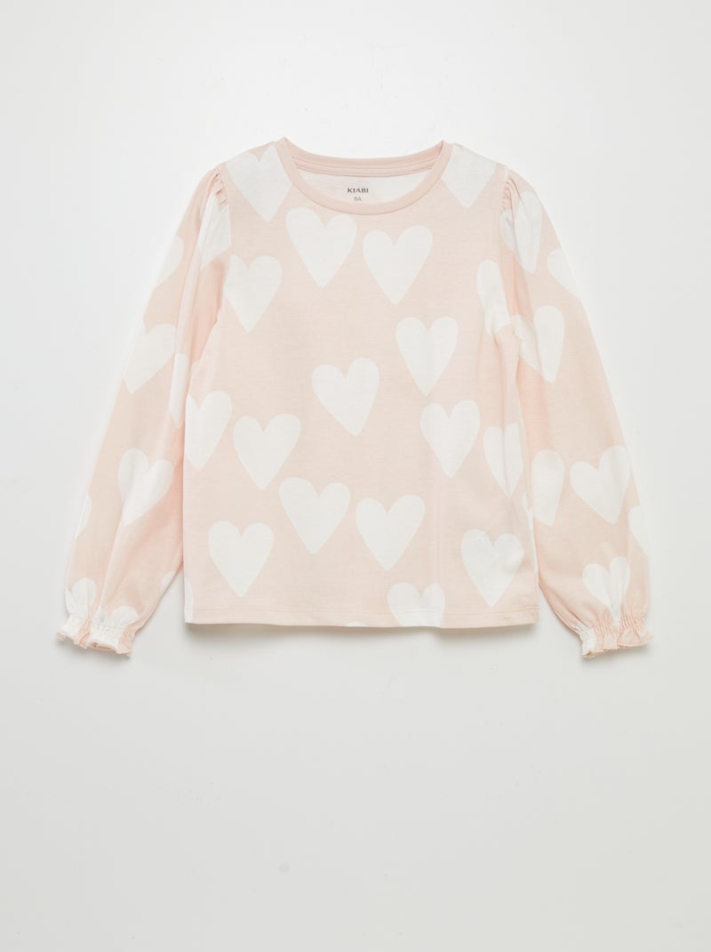 Camiseta de manga larga estampada ROSA - Kiabi