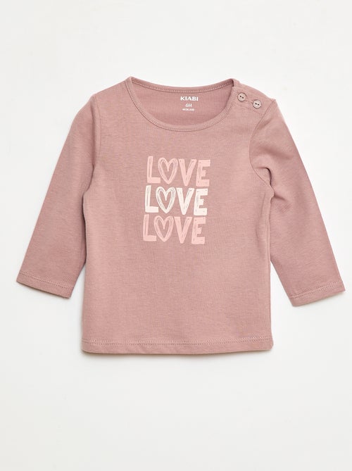 Camiseta de manga larga estampada - Kiabi