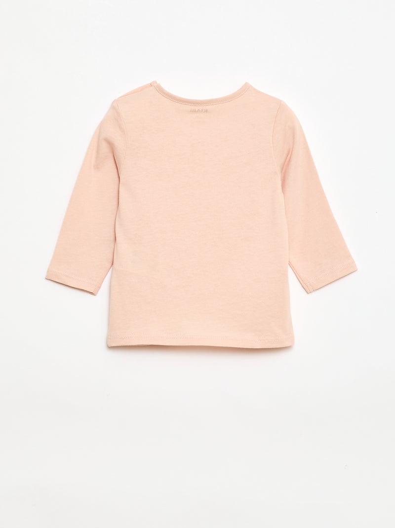 Camiseta de manga larga estampada Rosa - Kiabi