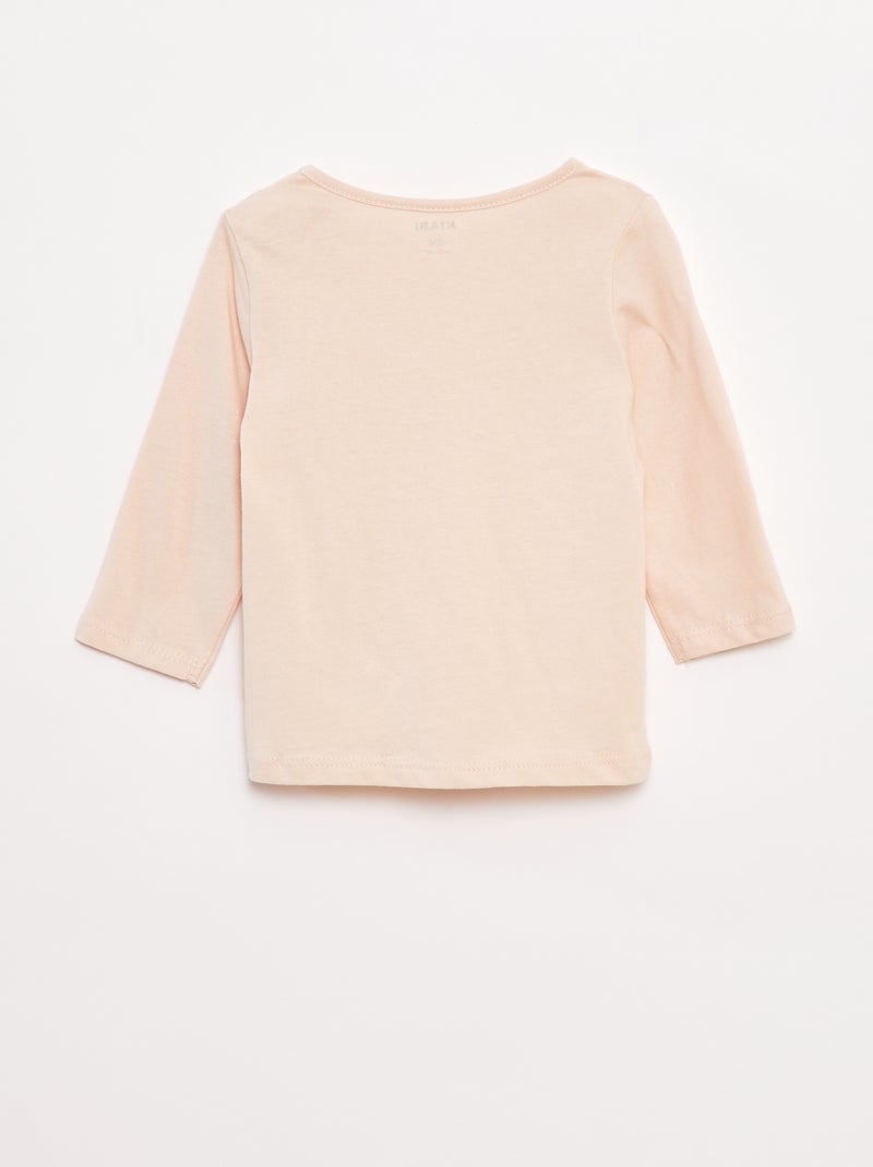 Camiseta de manga larga estampada Rosa - Kiabi