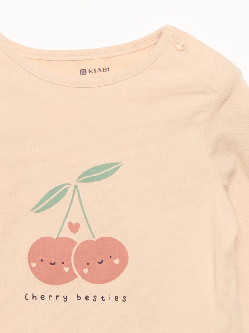 Camiseta de manga larga estampada Rosa - Kiabi
