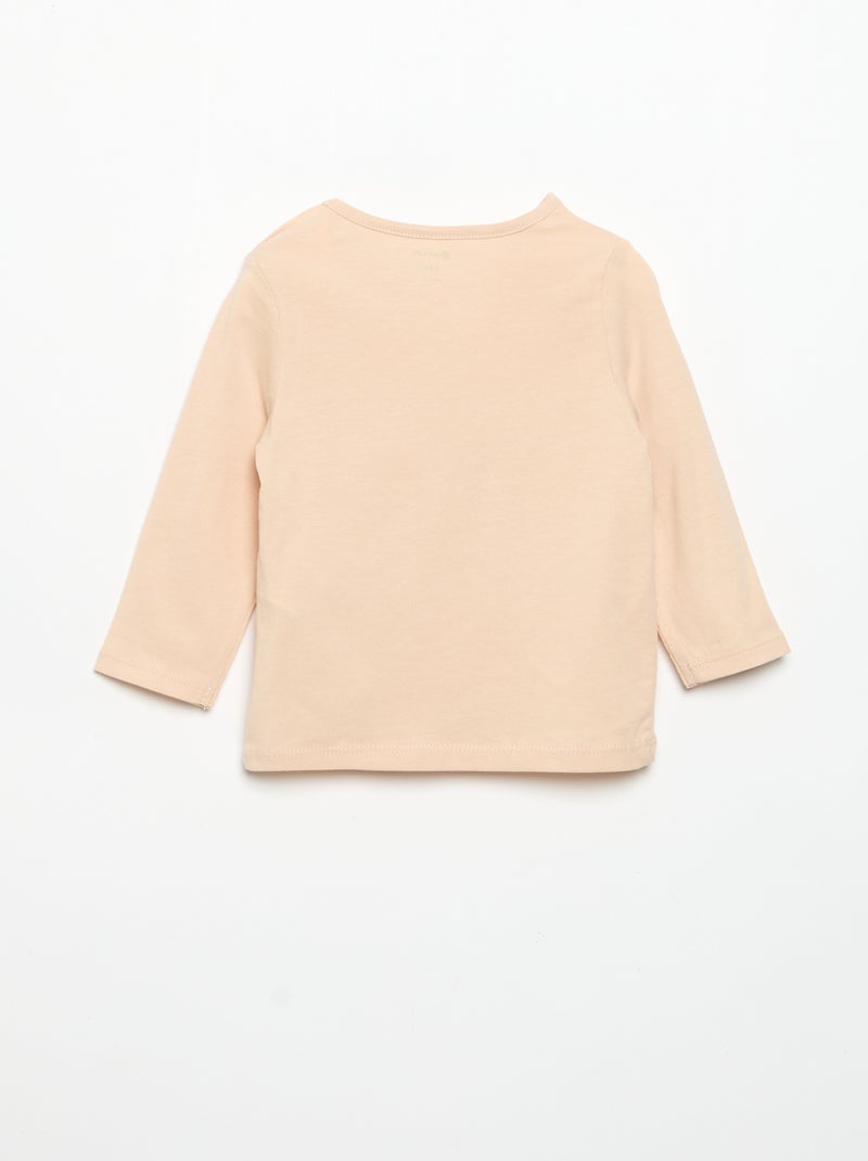 Camiseta de manga larga estampada Rosa - Kiabi
