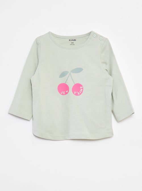 Camiseta de manga larga estampada - Kiabi
