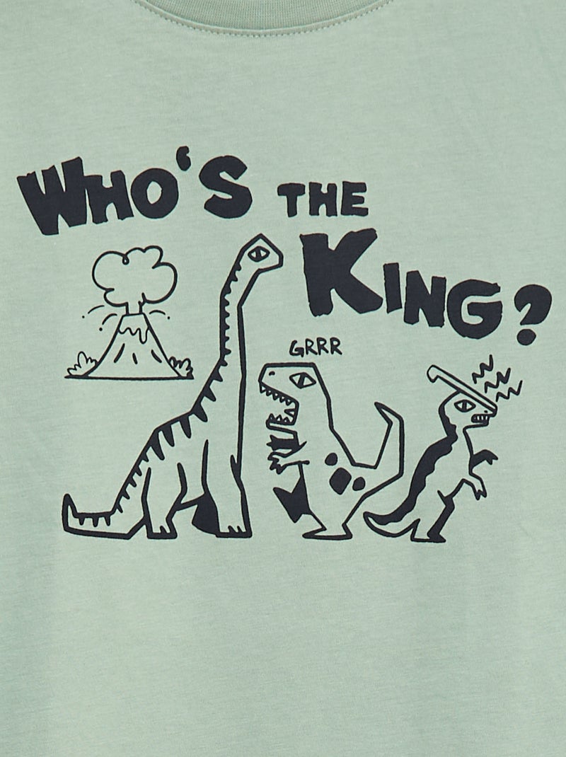 Camiseta de manga larga estampada Verde - Kiabi